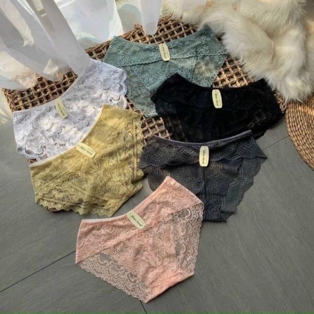 ( Set 5 cái) Quần lót ren sexy quần chíp nữ họa tiết xuyên thấu gợi cảm quyến rũ - sanado
