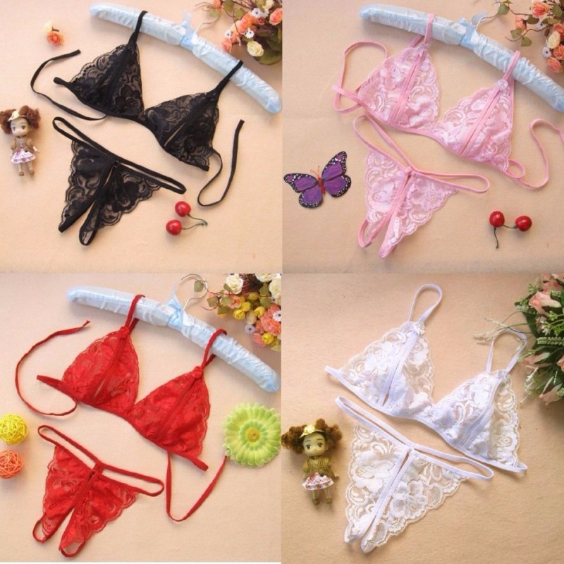 Đồ lót AOWEINISI vải ren hoa trong suốt thiết kế hở lưng quyến rũ