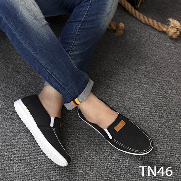 [ GIÁ SẬP SÀN ]Giày Sneaker Thể Thao Đế Êm Chất Vải Cao Cấp TN46 - Đen