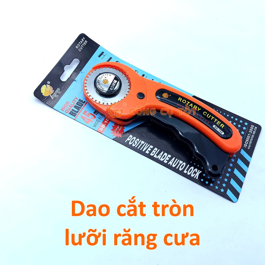 Dao cắt lưỡi tròn răng cưa 45mm cán cong