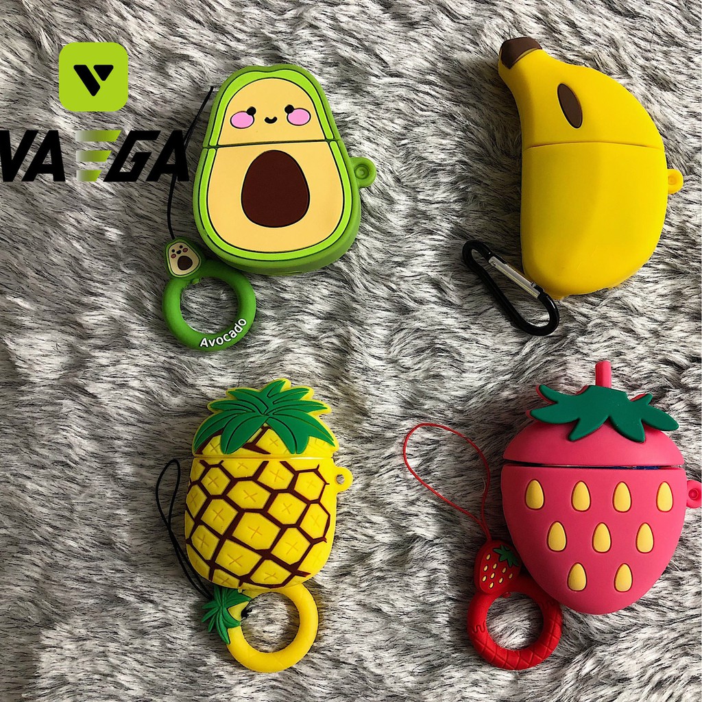 Vỏ bảo vệ tai nghe Apple Airpods 1 và 2 vỏ sạc, Loạt phim Marvel. Trái cây. hình hoạt hình, silicon TPU chống chịu