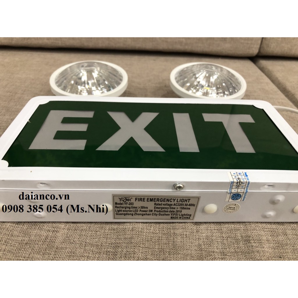 Đèn Chiếu Sáng Sự Cố Kết Hợp Biển Chỉ Dẫn Thoát Nạn Exit YF-203 (E-SC-E)- Hình thật