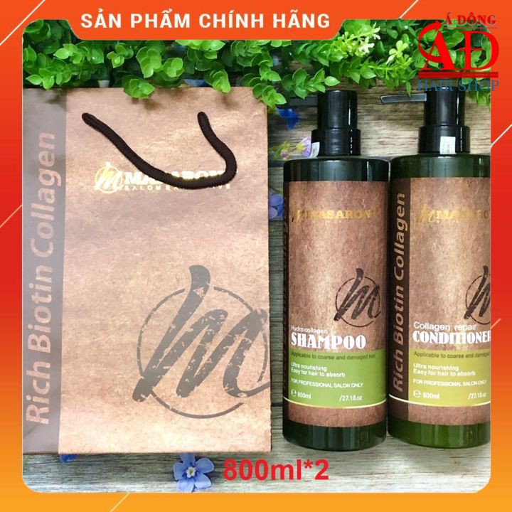 BỘ DẦU GỘI XẢ HẤP DƯỠNG MASARONI BIOTIN COLLAGEN NATURE CHÍNH HÃNG
