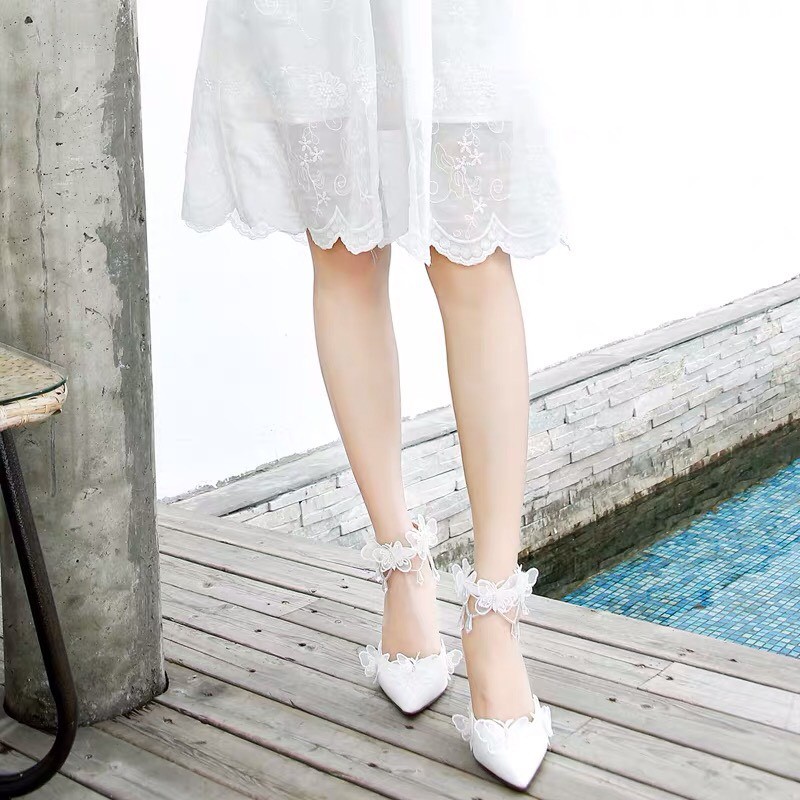 GIÀY CƯỚI CÁNH BƯỚM TẠO KIỂU ĐẸP CAO CẤP