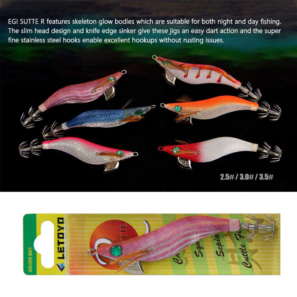 Móc Mực Dệt SHOUKEY 2.5# Mồi Câu Cá Giả Hình Tôm Bằng Gỗ