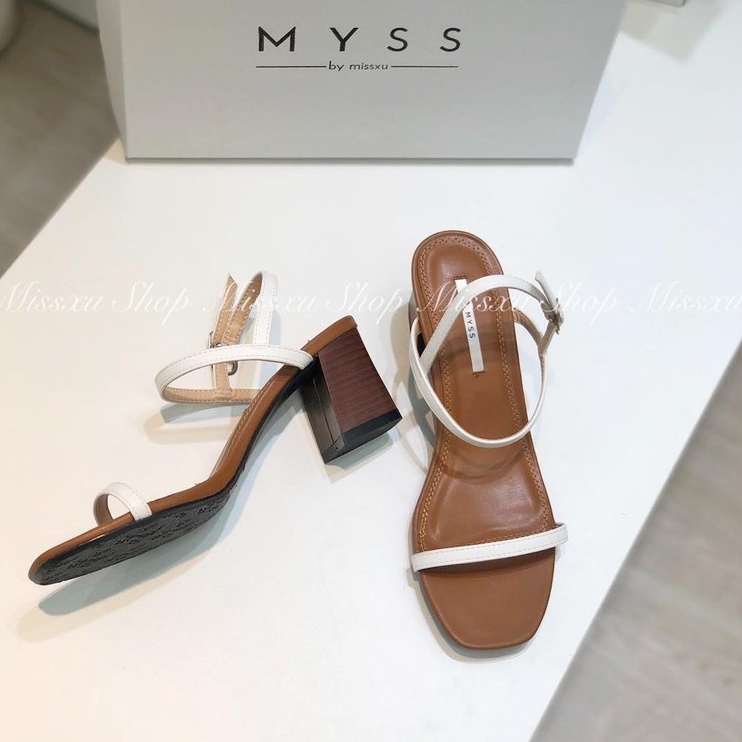 Giày sandal nữ gót trụ vân gỗ 5cm thời trang MYSS - 9dc