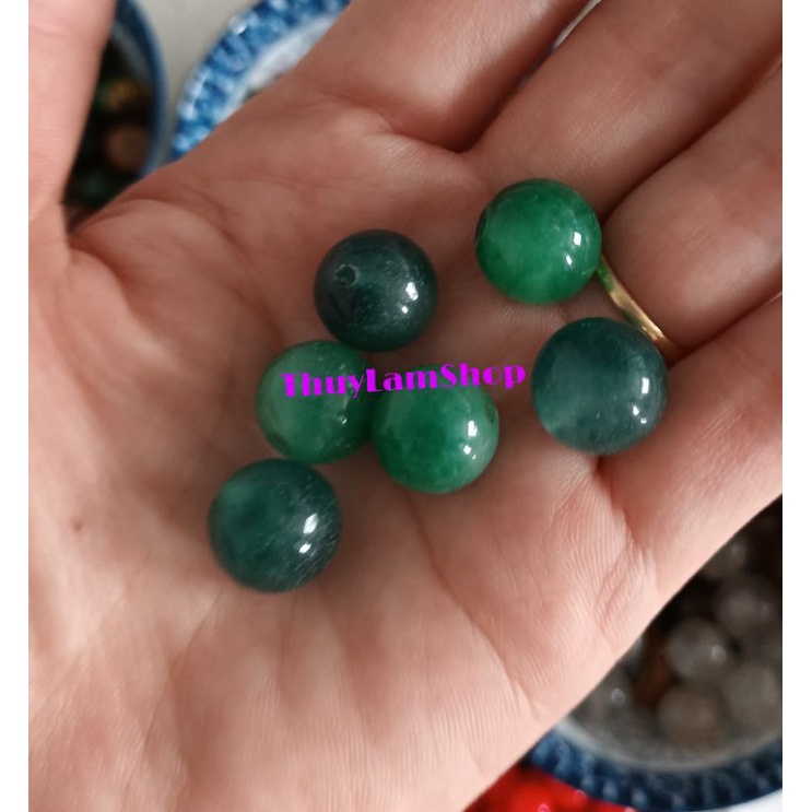 Viên đá xanh 12li thanh tẩy bài tarot, handmade, DIY, sưu tầm