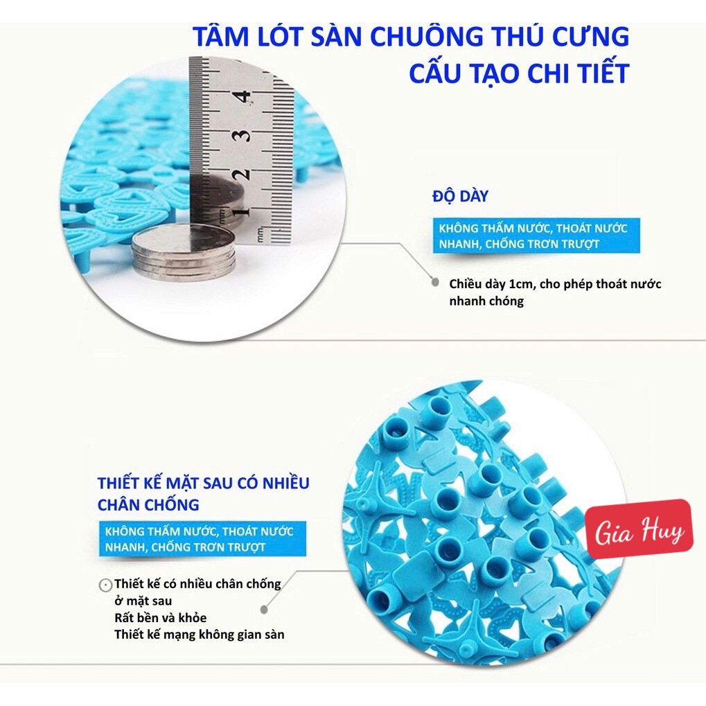 Tấm lót sàn chuồng chó mèo bằng nhựa PVC nhiều màu ( 30x20cm )