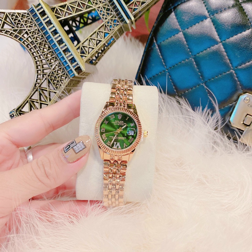 Đồng hồ nữ Rolex, dây thép không girm hàng full box, thẻ bảo hành 12 tháng - Dongho.rolex