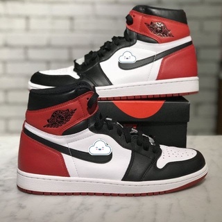 Giày jordan cổ cao đen đỏ nam nữ, giày thể thao sneaker JD 1 full box