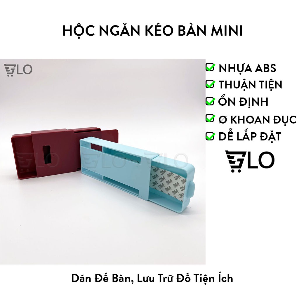 Hộc Ngăn Kéo Bàn Mini Có Keo Dán Để Văn Phòng Phẩm, Lưu Trữ Đồ Tiện Ích