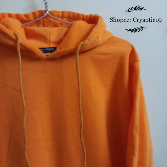 [Kèm hình thật] Áo hoodie trơn nỉ dày màu cam basic hoodie unisex