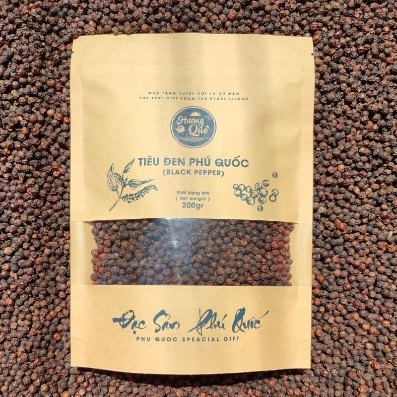 Tiêu đen Phú Quốc túi giấy 200g - Quà Đảo Ngọc