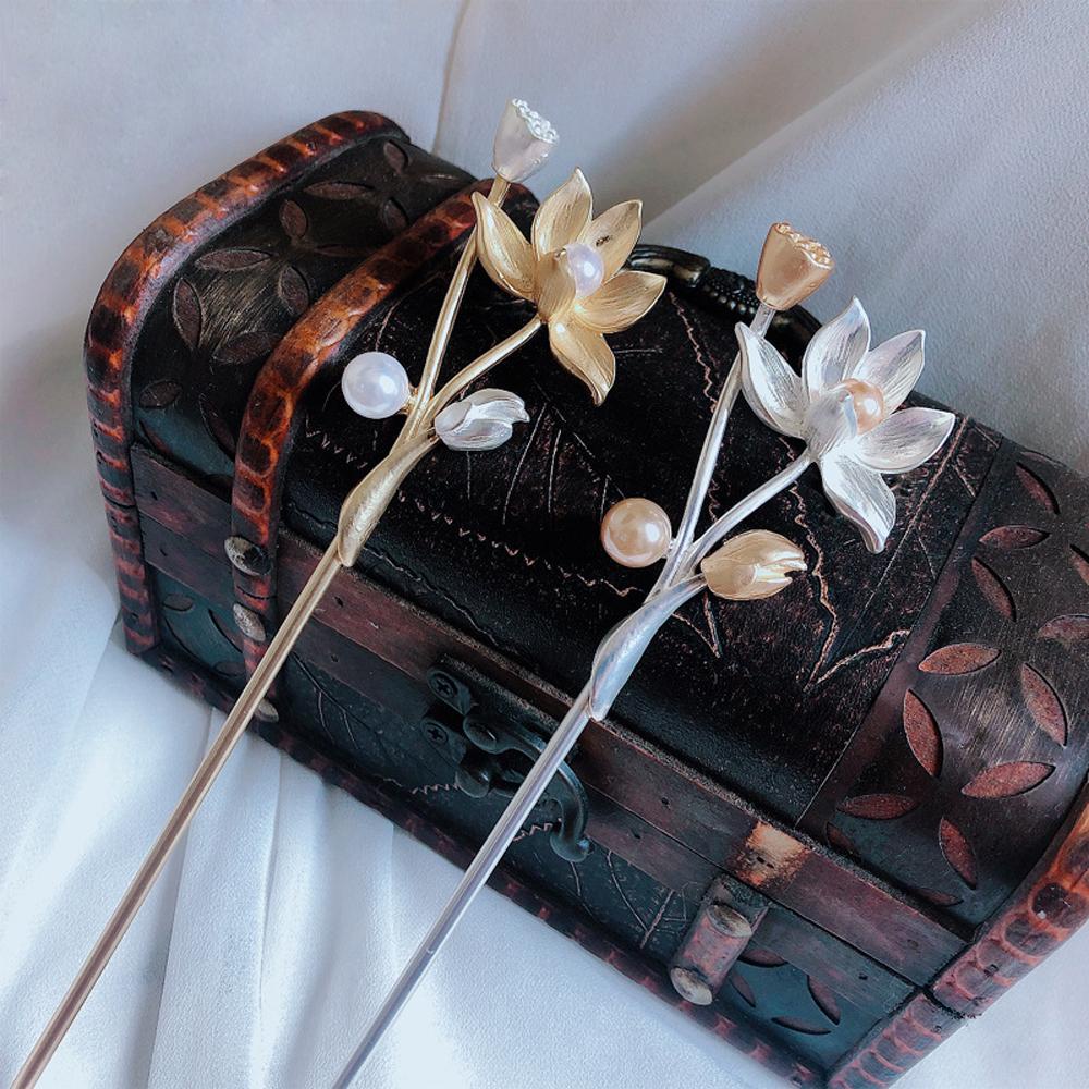 Trâm Cài Tóc Bằng Kim Loại Hình Hoa Phong Cách Vintage Cho Cô Dâu