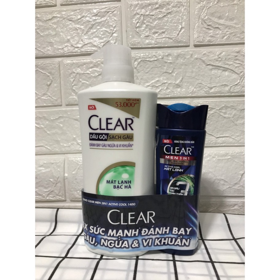 DẦU GỘI CLEAR 630g tặng kèm chai clear men 140g