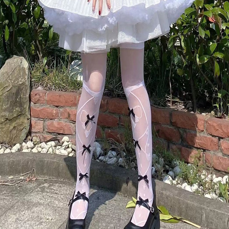 Xixi Vớ Dài Qua Gối Đính Nơ Phong Cách Lolita 3D