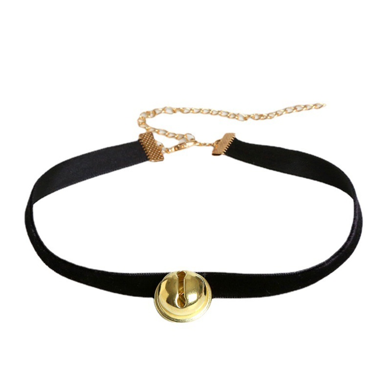 Vòng cổ choker vải ren 10MK đính chuông dễ thương cho nữ