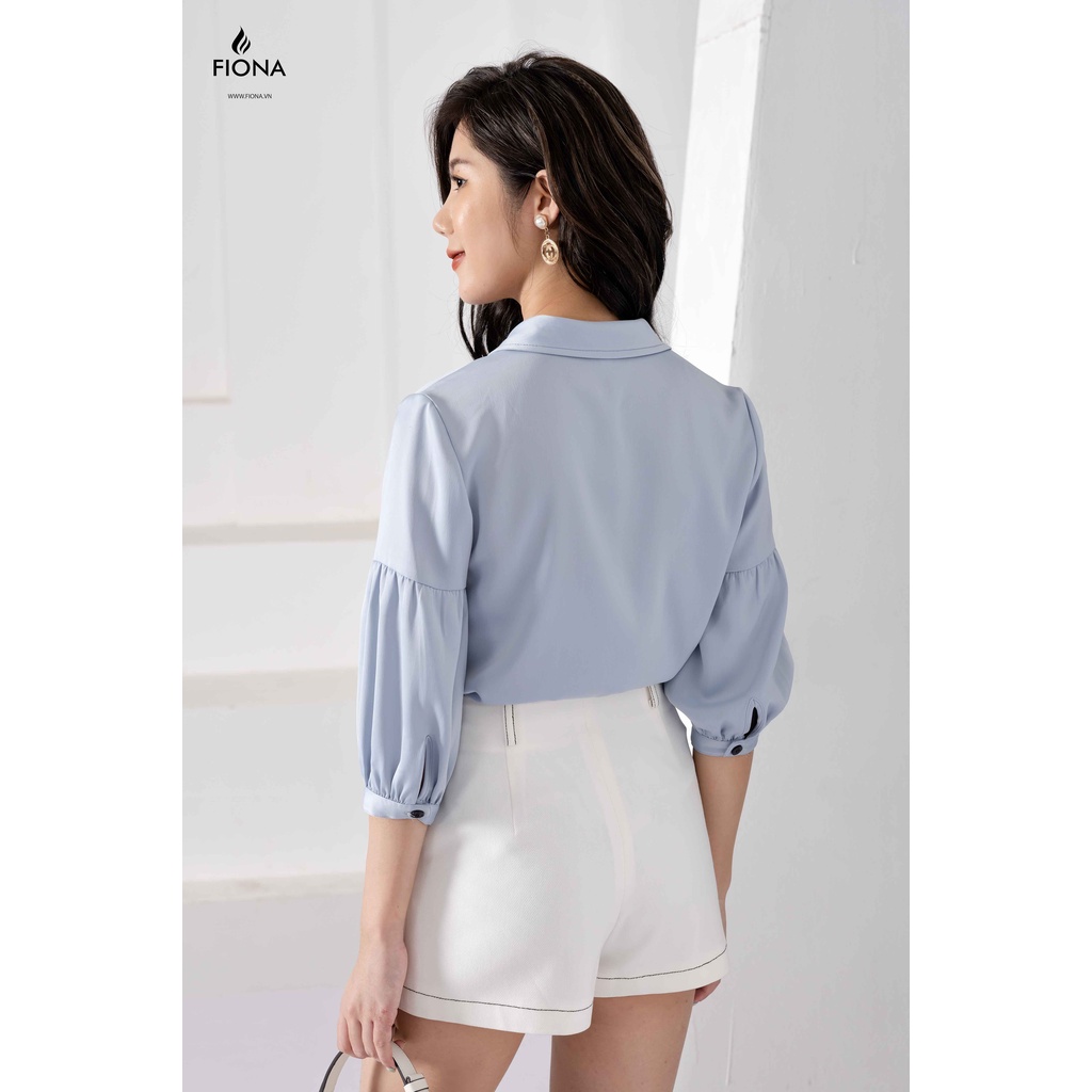 Áo sơ mi dáng suông, tay bồng FIONA, áo sơ mi nữ cổ đức mã F550406