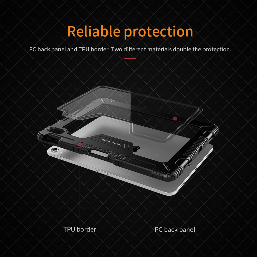 Bao Da Máy Tính Bảng Nillkin Nắp Lật Thông Minh Bằng PC Cứng Và Da PU Chống Sốc Bảo Vệ Toàn Diện 360° Cho iPad Pro 11 | BigBuy360 - bigbuy360.vn