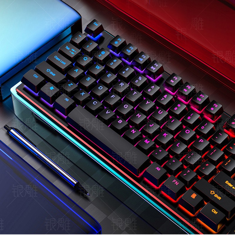 Bàn phím máy tính SRR siêu chất, led 7 màu cực đẹp, phím nhạy có thể chơi mọi tựa game, làm việc văn phòng