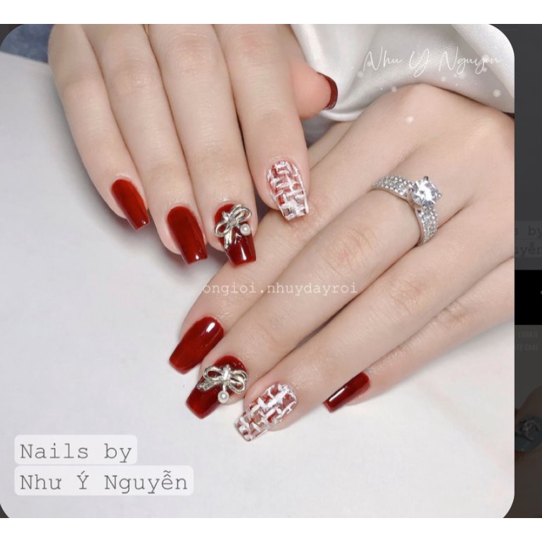 B3 Nailbox Bộ 24 móng tay giả thiết kế kèm keo dũa