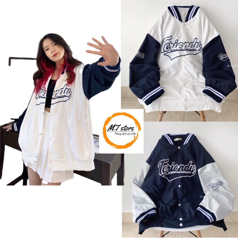Áo Khoác Dù Bomber Unisex In Chữ Toriondy Dành Cho Nam Và Nữ Phong Cách Đường Phố
