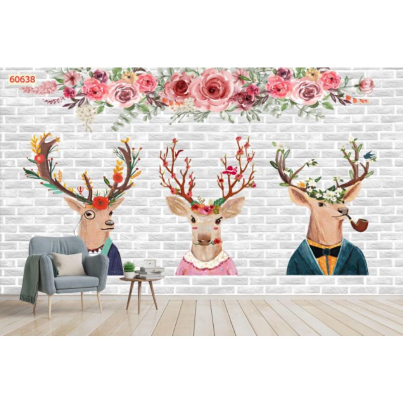 Tranh dán tường 3D decor quán trà sữa in khổ lớn liên hệ 0367199384