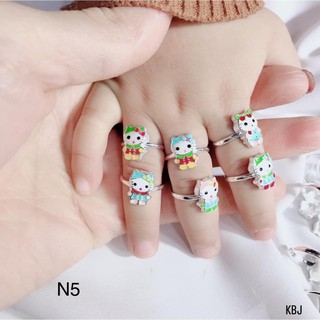 nhẫn bạc cho bé - nhẫn mèo kitty bạc 925