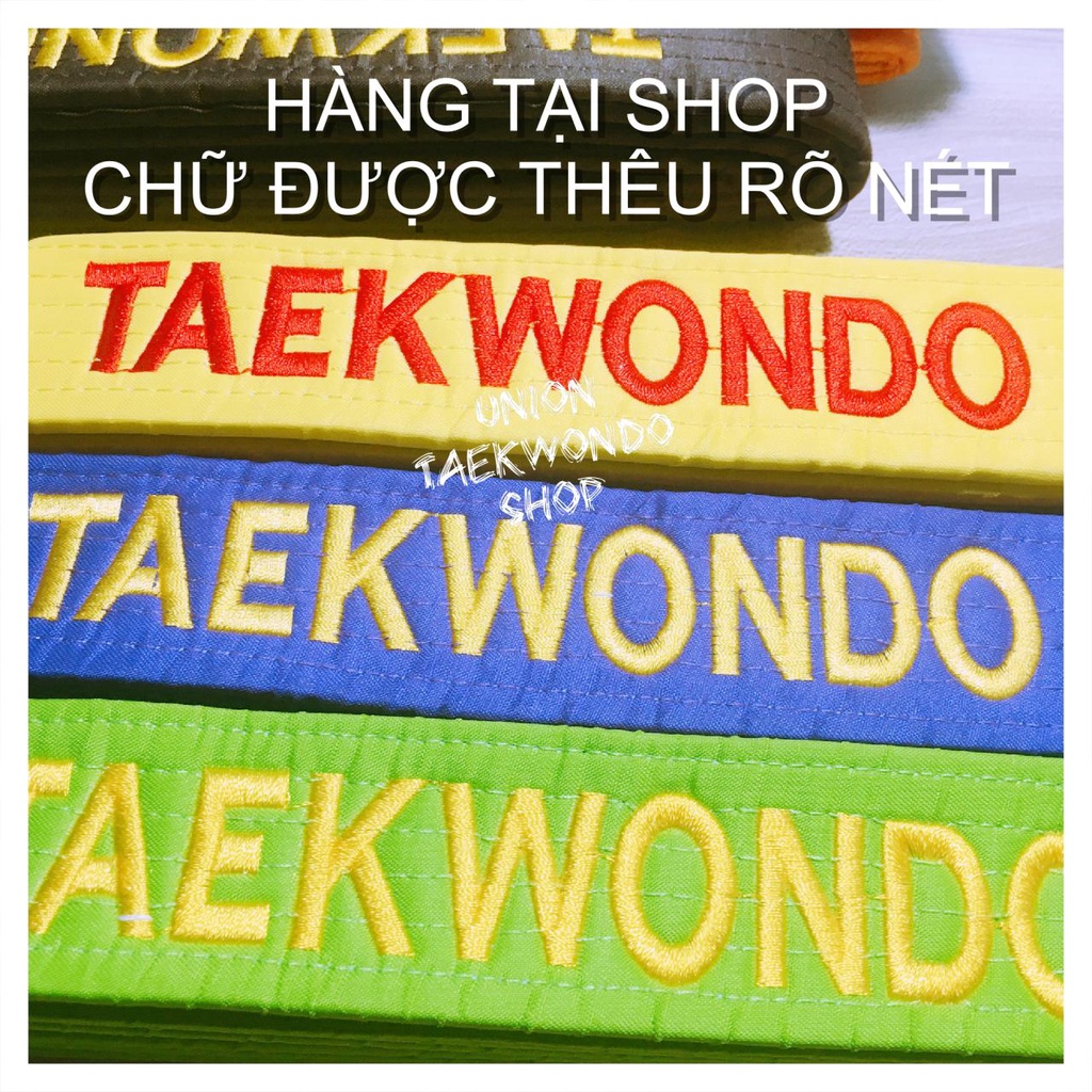 Đai Taekwondo Phong Trào Mooto Thêu Sẵng Đủ Màu Hàng Có Sẵng x UnionTaekwondoSHOP Black Belt