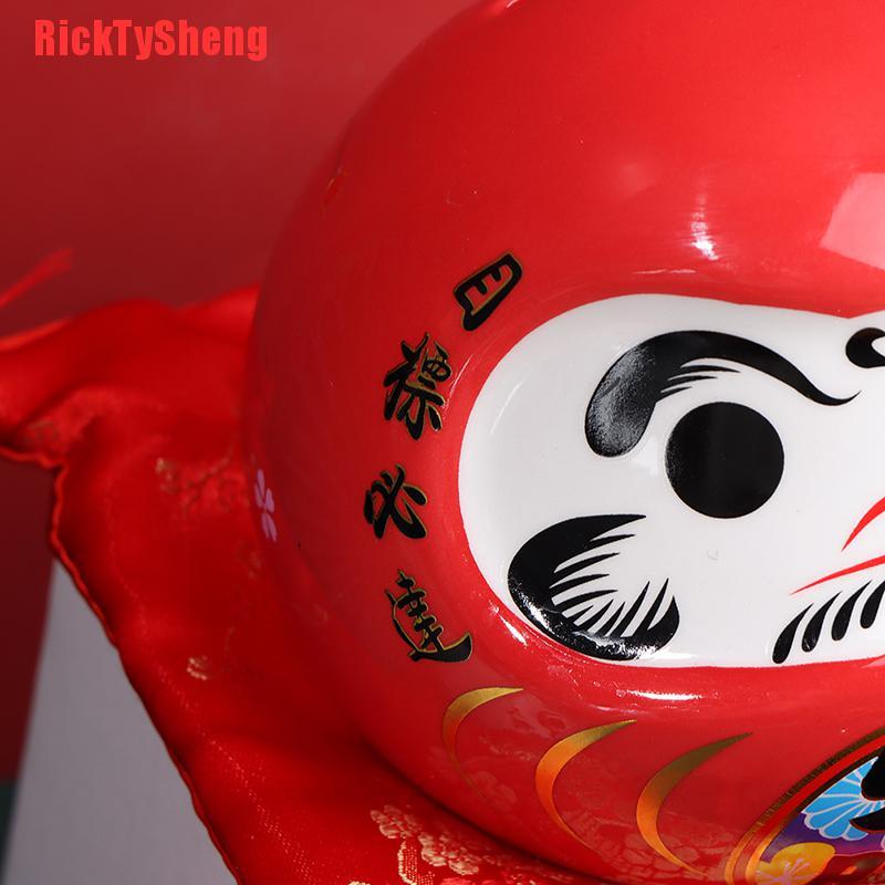 Ống Heo Tiết Kiệm Hình Búp Bê Daruma May Mắn Bằng Gốm Sứ Phong Cách Nhật Bản