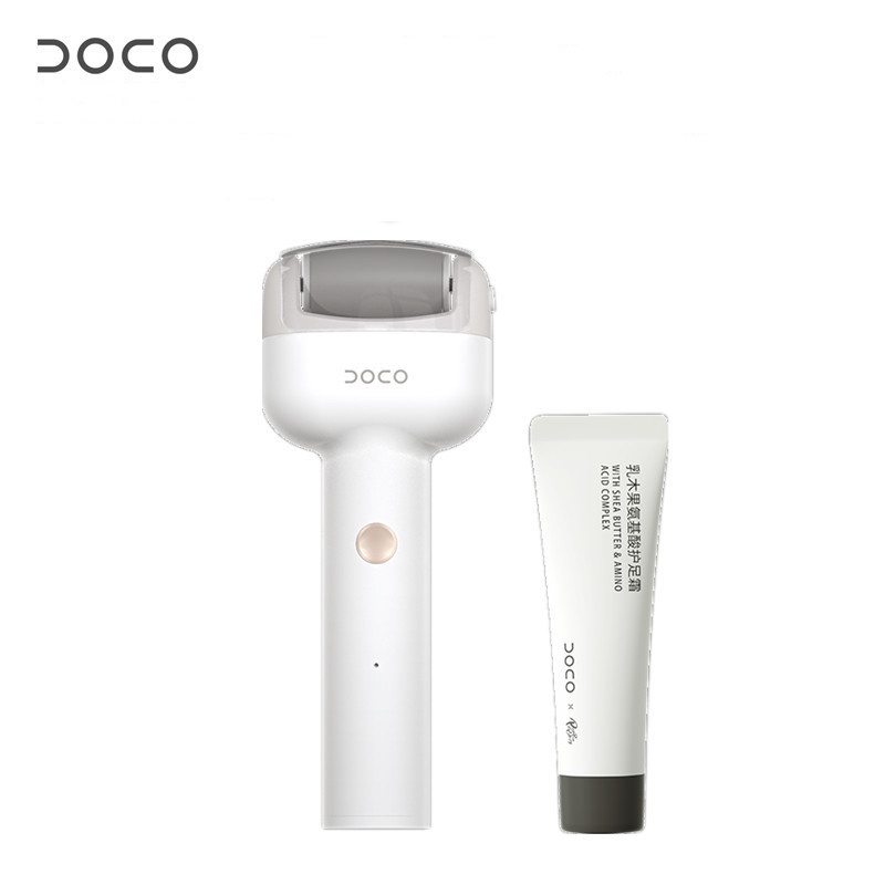 Máy Chà Gót Chân Xiaomi Doco F002 Tặng 2 Đầu Chà, Kem Dưỡng, 2 Chế Độ - Máy Cạo Gót Chân Xiaomi Loại Bỏ Vết Chai Chân