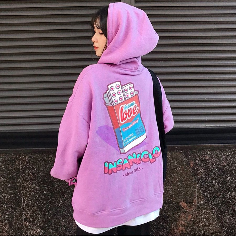 ÁO HOODIE - ÁO KHOÁC NỈ NGOẠI Dây Kéo (HD1160 - Insane Love - Kèm Ảnh Thật)