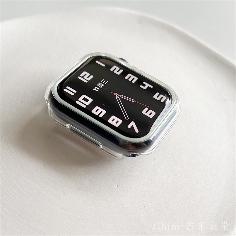Ốp TPU Mềm Trong Suốt Màu Dạ Quang Cho Đồng Hồ Apple Watch 41MM 45MM 44MM 40MM 42MM 38MM 7 6 SE 5 4 3 2 38MM 42MM