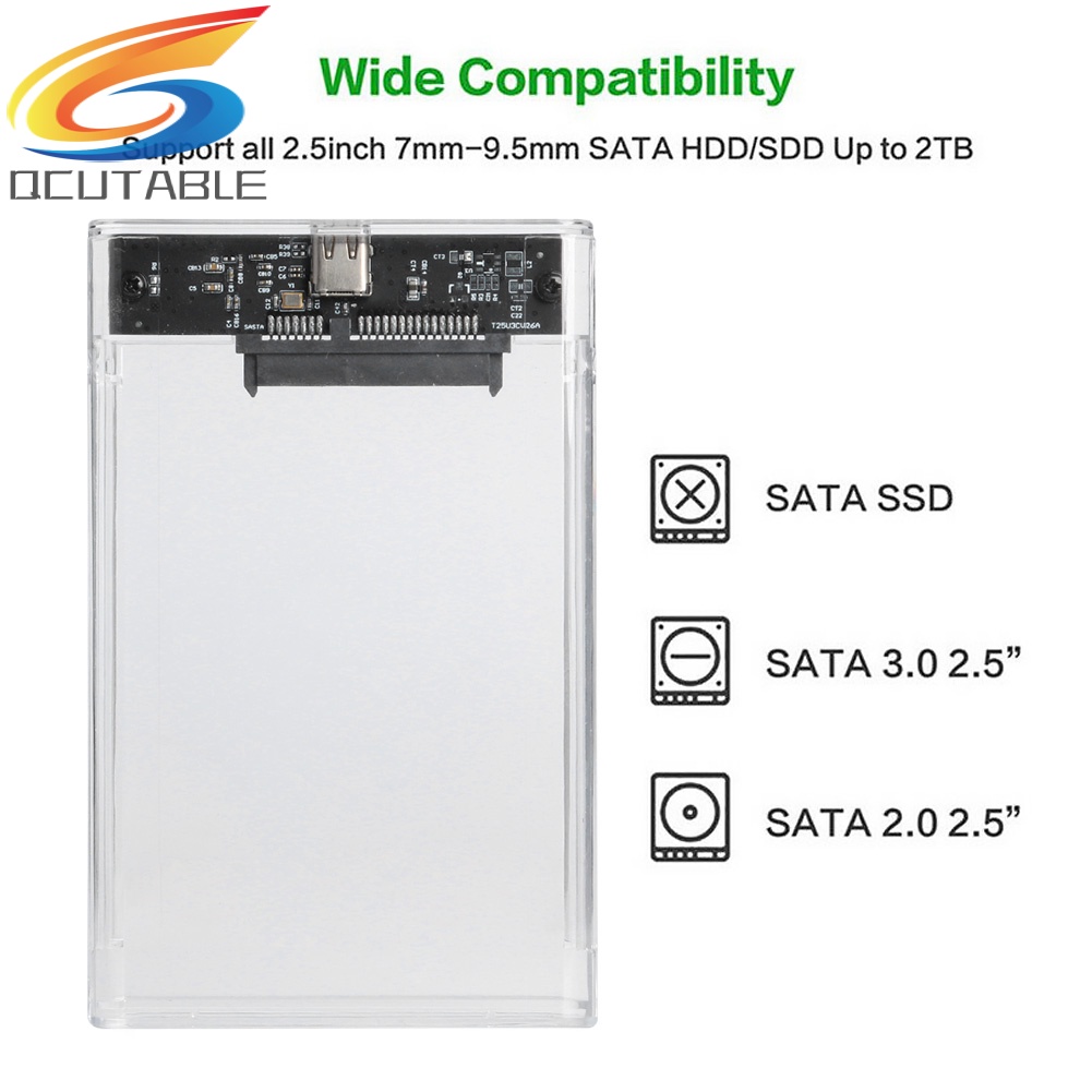 Hộp đựng ổ cứng ngoài USB 3.1 Type-C 2.5 inch SATA HDD SSD