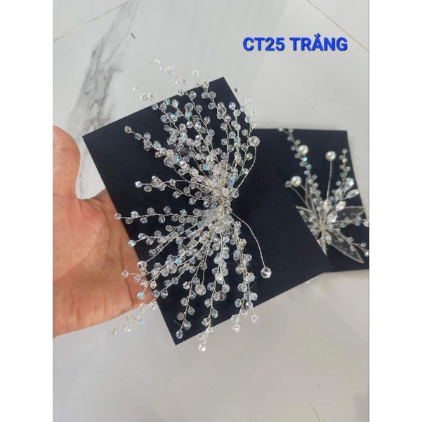 Cài tóc cô dâu pha lê lấp lánh, Phụ kiện cài tóc cô dâu, phụ kiện cưới, sỉ phụ kiện Khánh huyền