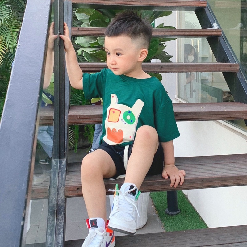 Áo Phông Cotton Batala Kids cho bé trai bé gái kiểu dáng thụng Hàn Quốc hoạ tiết túi xách từ 1-6 tuổi ATX01
