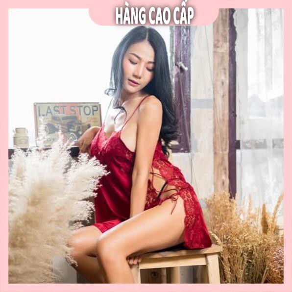 Váy ngủ sexy đan dây hông đầm ngủ lụa phối ren gợi cảm với màu trắng tinh khôi | BigBuy360 - bigbuy360.vn