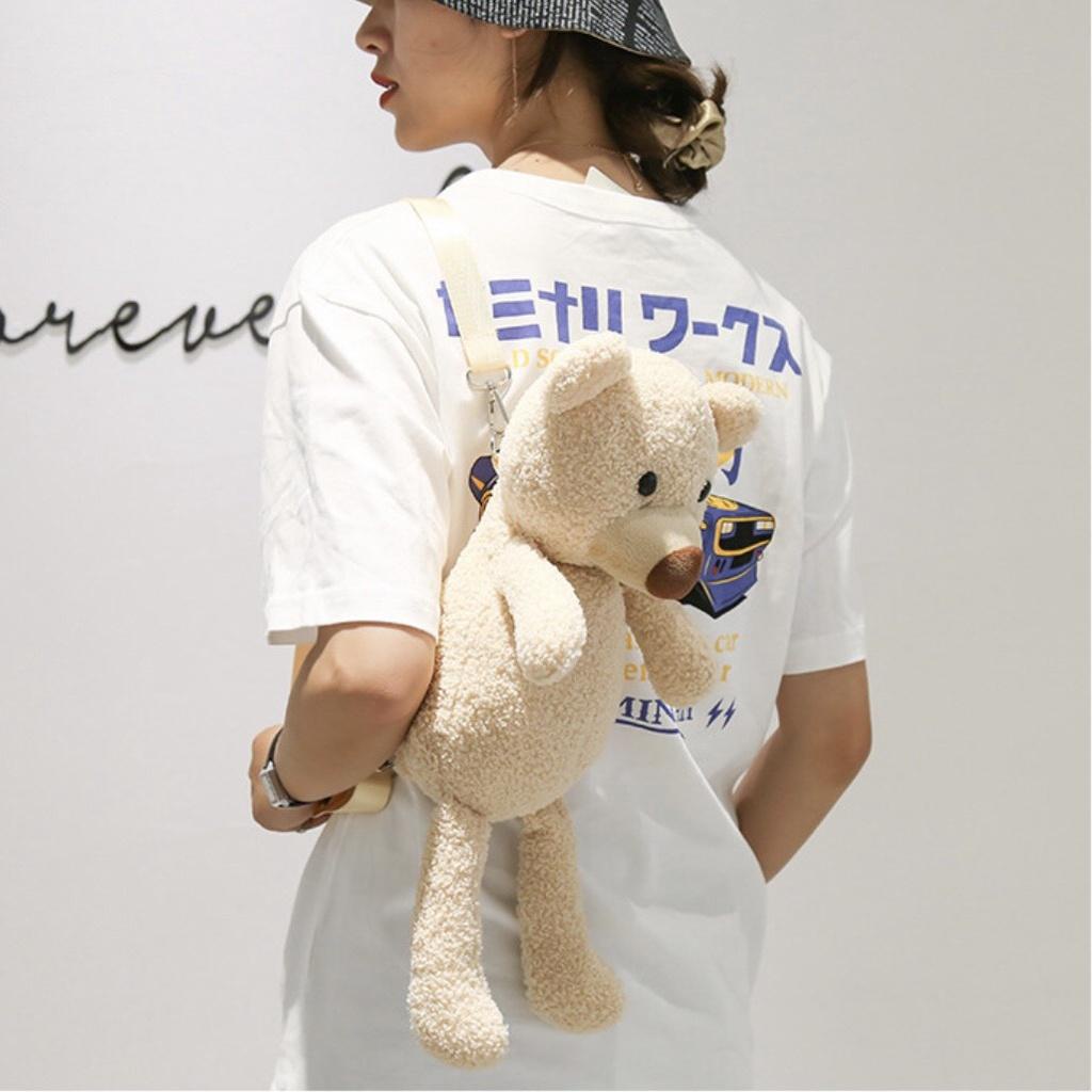 Túi Đeo Chéo Gấu Bông Xinh Xắn Gấu Teddy - Balo Gấu Bông Hình Gấu Dễ Thương