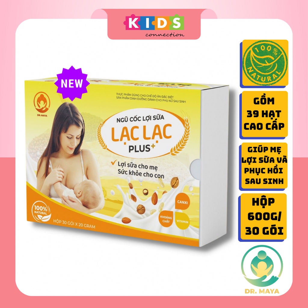 Ngũ cốc lợi sữa Lạc Lạc Plus mới cao cấp 39 loại hạt giúp mẹ bổ sung vitamin và khoáng chất, canxi giúp xương chắc khỏe