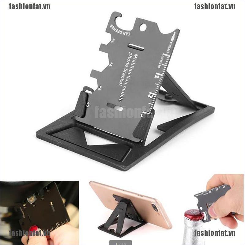 [Iron]  1Pc Folding Mobile Phone Bracket Mini EDC Card Bottle Opener Screwdriver Wrench [VN]