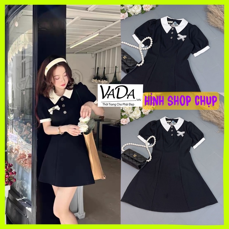 Đầm váy thiết kế dự tiệc dáng xòe cổ peter pan dự tiệc xinh xắn -Thời Trang VADA (Đ488)
