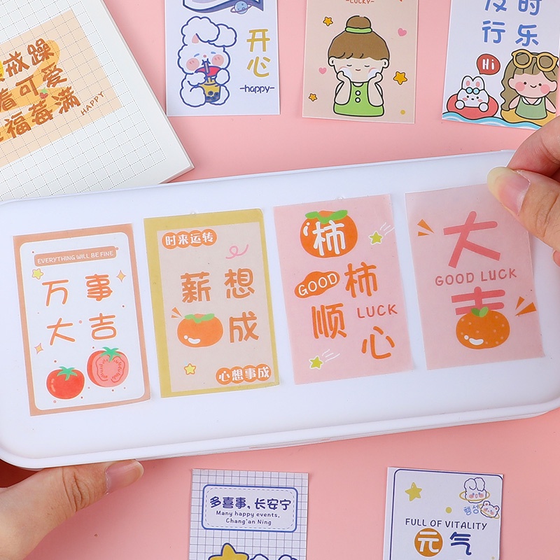 Bộ 50 miếng dán hoạt hình dễ thương trang trí nhật ký