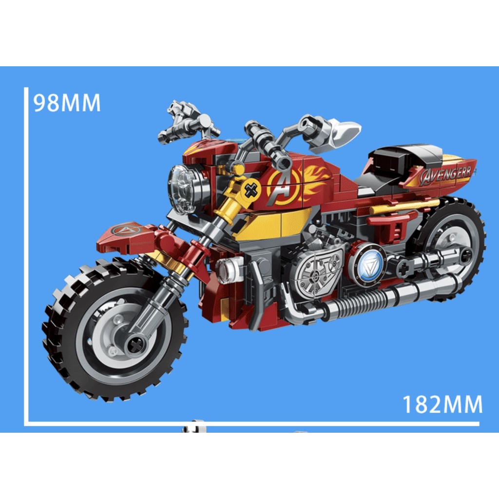 Bộ lắp ráp xếp hình Legoo xe mô tô harley davidson Iron man