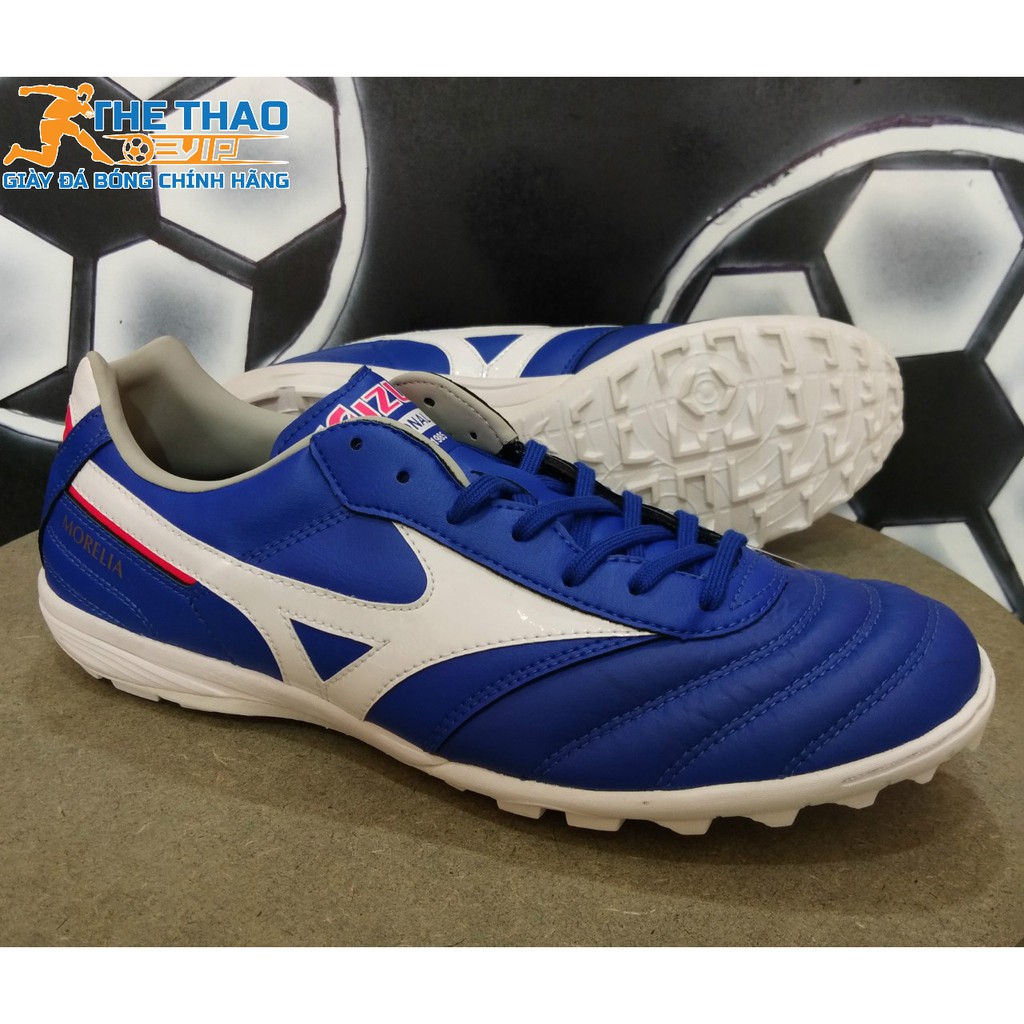 Giày đá banh chính hãng Mizuno Morelia TF - Xanh Trắng BỀN ĐẸP '