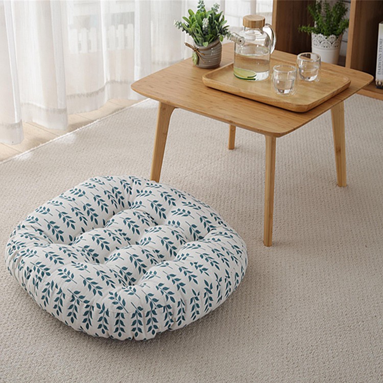 Cotton and linen fabric cushions, round yoga futon cushions, simple and fresh homestay tatami bay window cushi