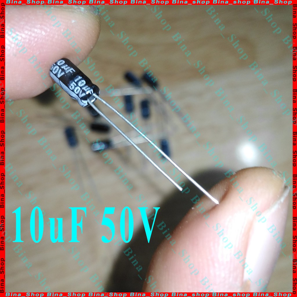 [10 con] Tụ điện 1uF/50V 2uF/50V 10uF/50V tụ hóa phân cực 50V