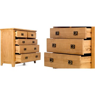 Tủ 5 ngăn kéo ngang Rustic gỗ sồi