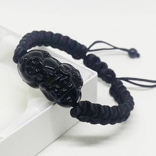 Vòng tay Tỳ hưu may mắn (Tỳ hưu đen dây đen)