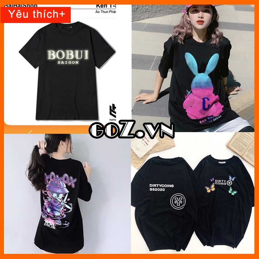 Áo thun tay lỡ, áo thun form rộng Unisex Dirty Coins Bobui Bad rabbit Missout 5theway Swe, vải mát, không xù