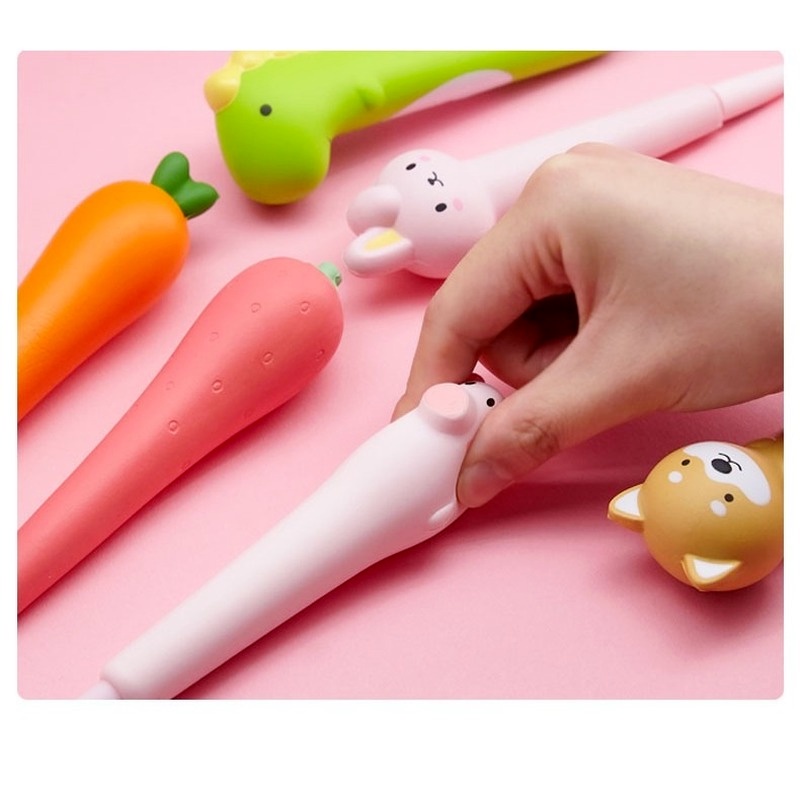 Bút Mực Gel Thiết Kế Hình Động Vật Hoạt Hình Giảm Căng Thẳng